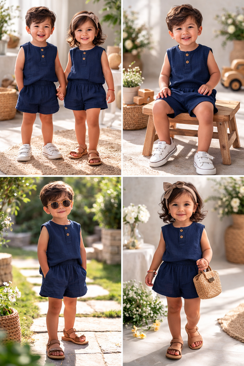 Crinkled Muslin Co-ord set