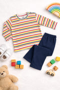 Kids Striped T-Shirt & Solid Pants Set